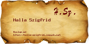 Halla Szigfrid névjegykártya